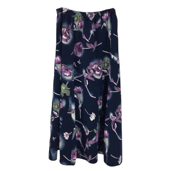 LEO DANAL Vintage Navy Blue Floral 2 Piece Skirt Suit size 8 - Picture 5 of 12